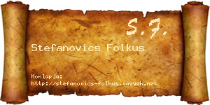 Stefanovics Folkus névjegykártya